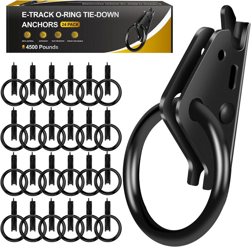 Onesnt 24Pcs E Track O Ring for E-Track Accessories Tie-Down System for SecureBikes in Trailers, Pickups, Vans, Trucks,Motorcycles, Cargo Loads - Image 1